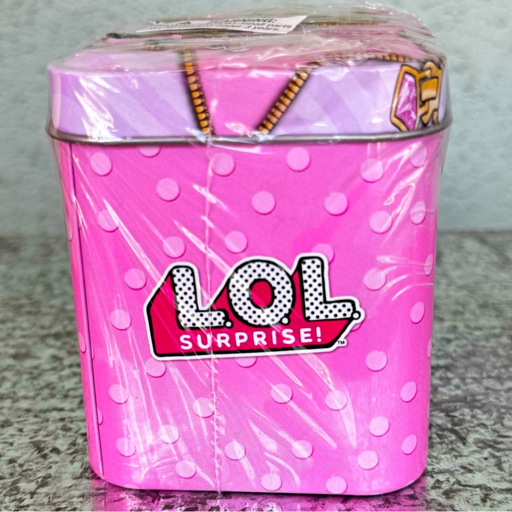 Two (2) L.O.L Surprise Mini Tin Fun Pack Charm Wristlet Magnet Cards & Surprise